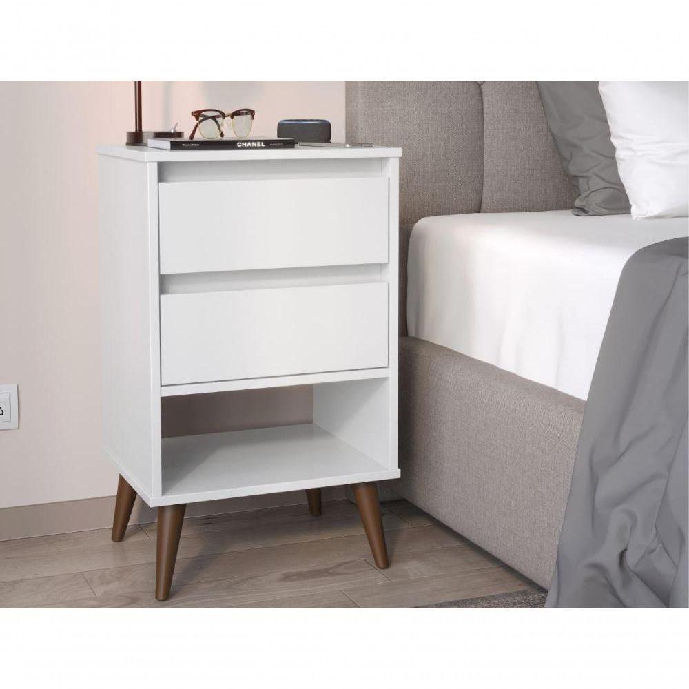 Mesa De Cabeceira Retrô Melu Branco - 4