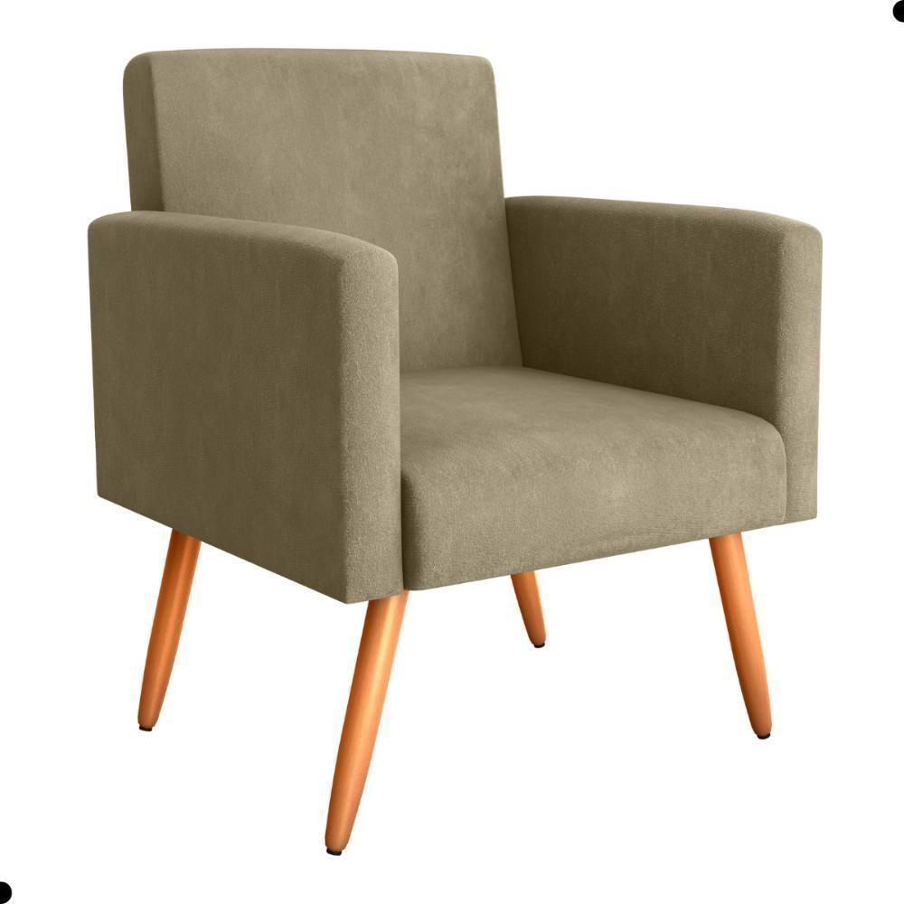 Conjunto Poltronas E Puff Iara Veludo Turkey Cappuccino - 4