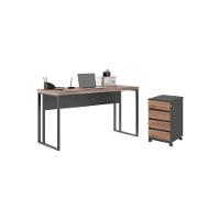 Kit Escrivaninha Com Gaveteiro Dinamarca Noce Preto - 1