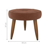 Jogo Poltrona E Puff Para Sala Hazen Veludo Ferrugem - 3