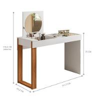 Escrivaninha Penteadeira Com Espelho Midletown Branco Fosco Cinamomo - 3