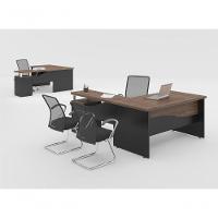 Escrivaninha Em L 4 Gavetas Japao Noce Preto - 2