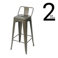 Conjunto 2 Banquetas Tolix Com Encosto Baixo - Bronze - 1