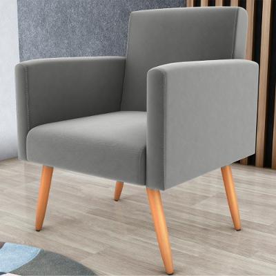Poltrona Para Decoração Sara Suede Cinza