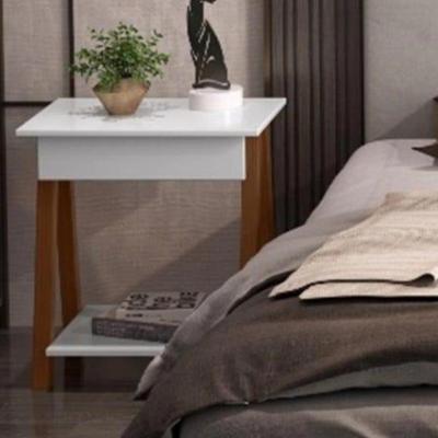 Mesa De Cabeceira Com Gaveta Verona Amadeirado Branco