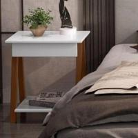 Mesa De Cabeceira Com Gaveta Verona Amadeirado Branco - 1