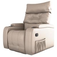 Poltrona Giratória Reclinável Gaia Corino Bege - 3