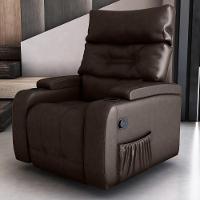 Poltrona Giratória Reclinável Gaia Sintetico Marrom - 1