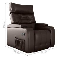 Poltrona Giratória Reclinável Gaia Sintetico Marrom - 2