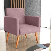 Poltrona Para Decoração Belém Veludo Turkey Rosa - 1
