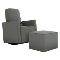 Poltrona Para Amamentação Com Puff León Suede Cinza - 3