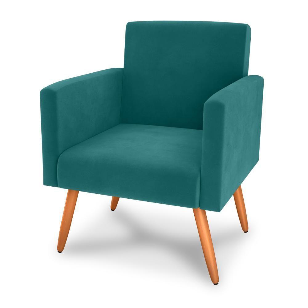 Poltrona Para Decoração Sara Veludo Verde Menta - 3