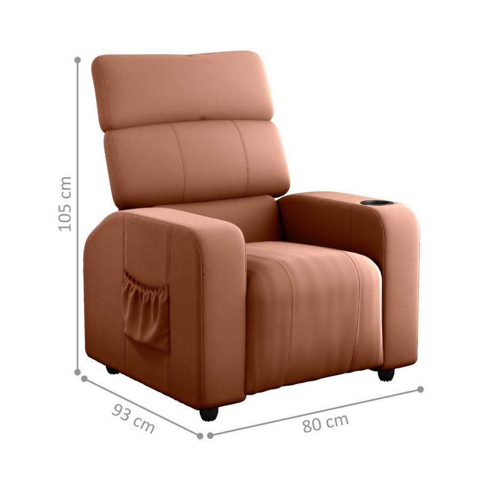 Poltrona Reclinável Para Sala Hull Veludo Ferrugem - 2