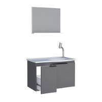 Kit De Banheiro Com Espelho Baku Cinza