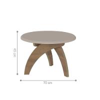 Mesa De Centro Redonda Retrô Calisto Off White Pinho - 2