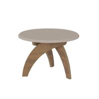 Mesa De Centro Redonda Retrô Calisto Off White Pinho - 4