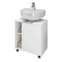 Gabinete Para Banheiro Illinóis Branco 4 Rodízios