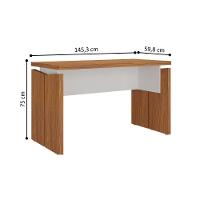 Mesa Para Escritório E Gaveteiro Araçu Freijó Branco - 2