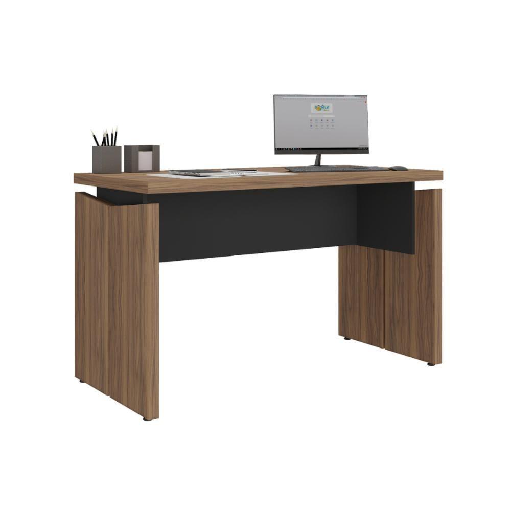Mesa Para Escritório E Gaveteiro Araçu Nogal Preto - 3