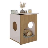 Mesa De Apoio Com Espaço Para Pet Verona Carvalho Off White - 1