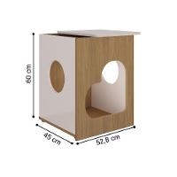 Mesa De Apoio Com Espaço Para Pet Verona Carvalho Off White - 2