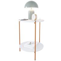 Mesa De Apoio Lateral Morada Branco/bronze - 2