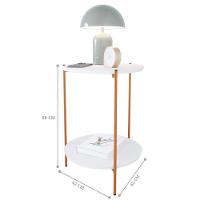 Mesa De Apoio Lateral Morada Branco/bronze - 3