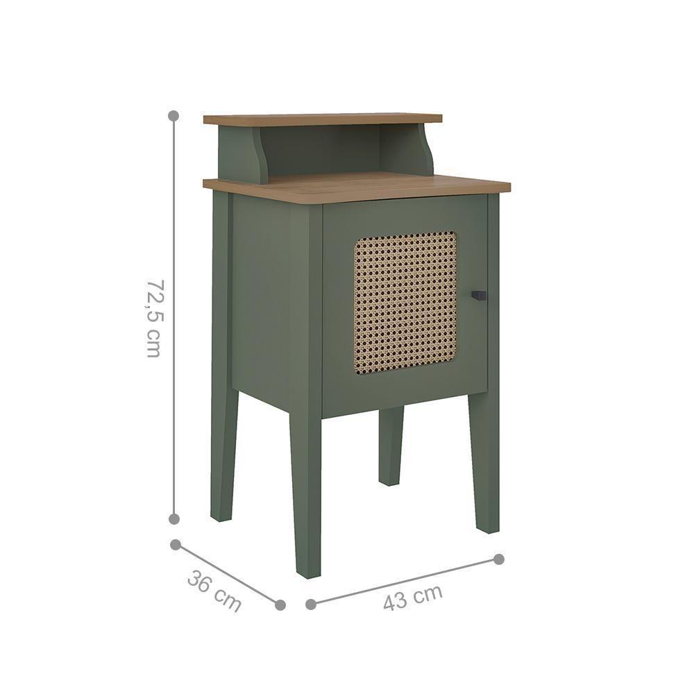 Mesa De Apoio 1 Porta Guldur Menta Carvalho - 2