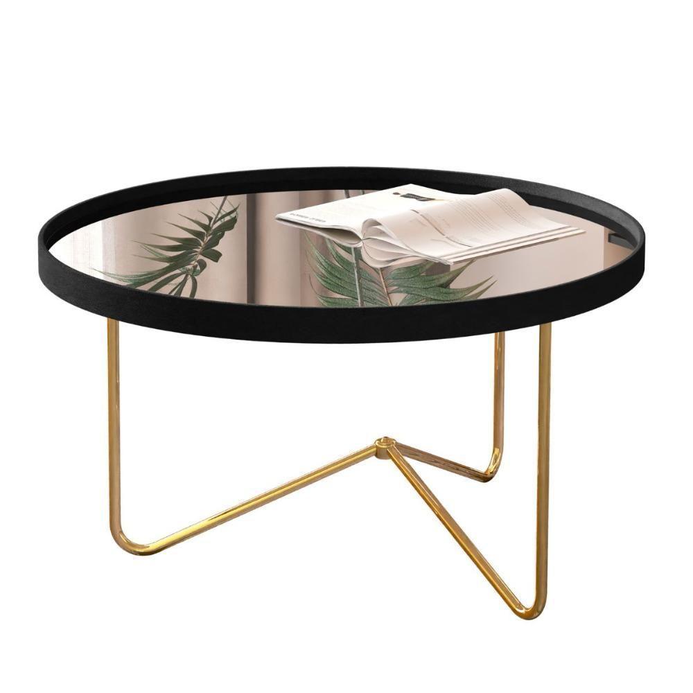 Mesa De Centro Bucareste Preto Dourado - 2