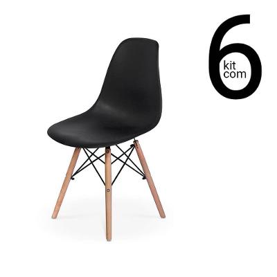 Conjunto 6 Cadeiras Eames Dsw Preta