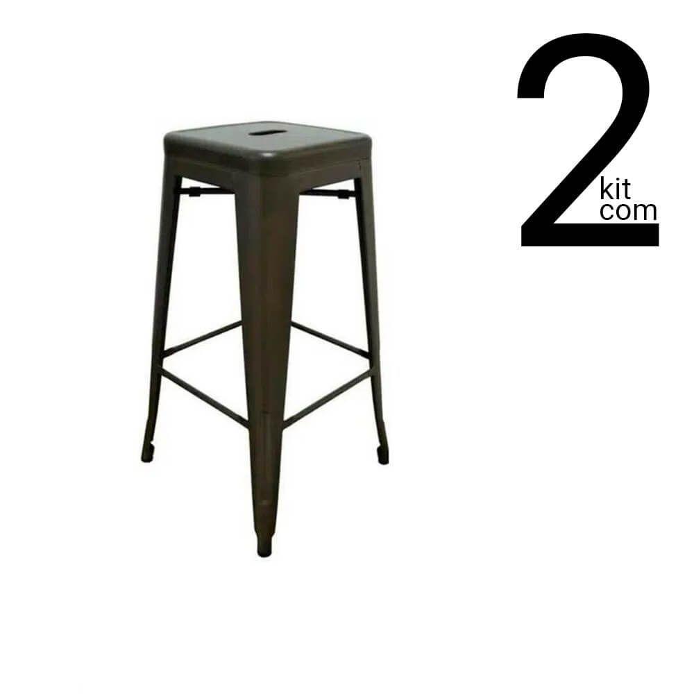 Conjunto 2 Banquetas Tolix Média Bronze - 1