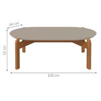Mesa De Centro Oval Colombo Off White Cedro - 2