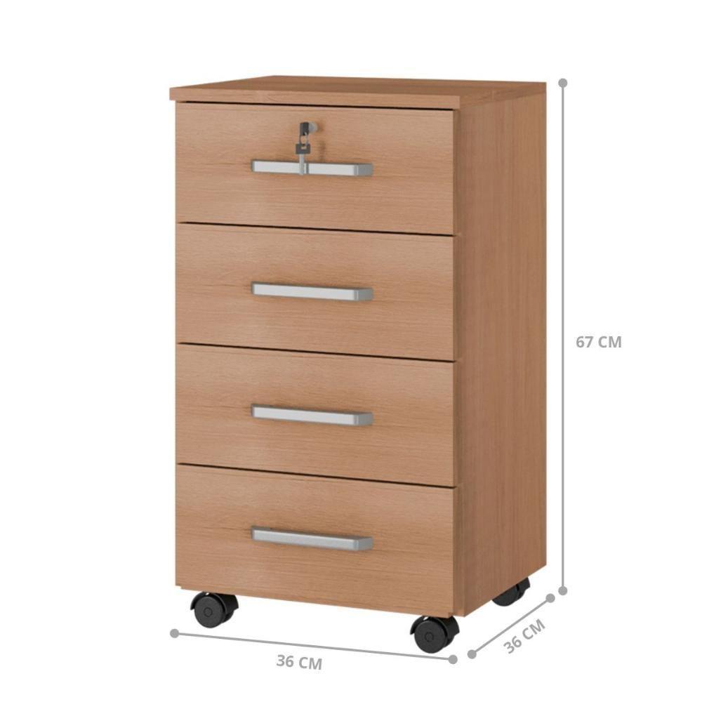 Gaveteiro 4 Gavetas Medellín Freijó - 3