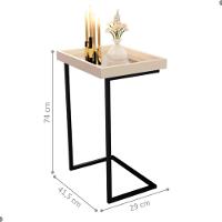 Mesa De Apoio Com Pés De Ferro India Perola Preto - 2