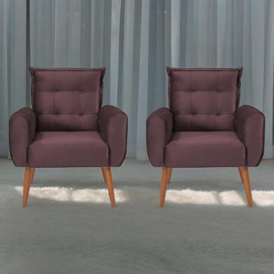 Jogo De Poltronas Decorativas Emma Veludo Rose