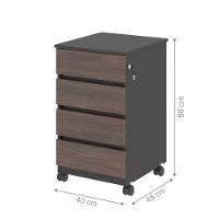 Gaveteiro Com 4 Gavetas Chelsea Freijo Preto - 2