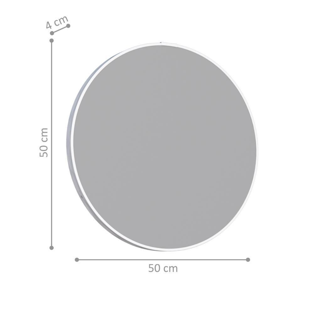 Espelho Em Aço Redonda Andradas Branco - 2