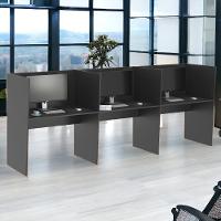 Guiche Office 3 Lugares Irlanda Preto Onix - 3