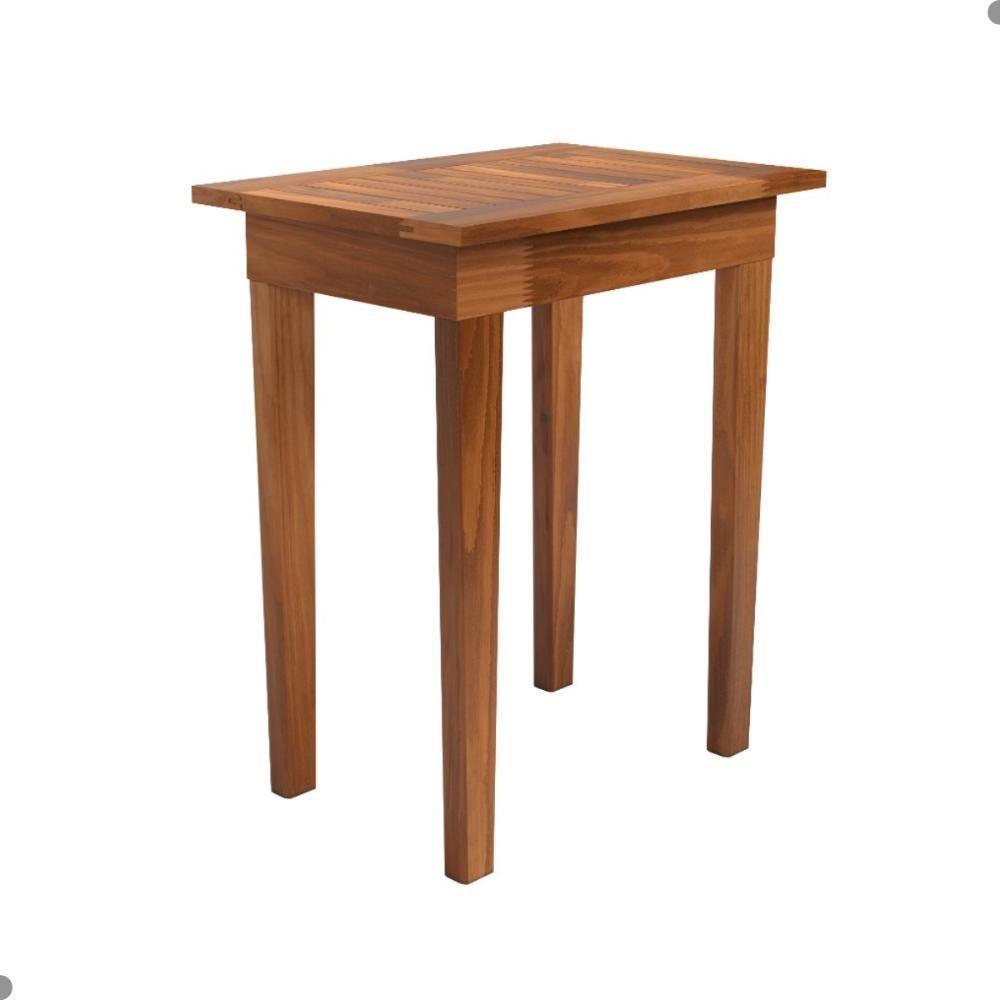 Mesa Lateral Ripada Para Sala Mumbai Castanho - 3