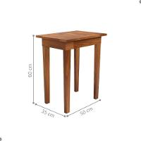 Mesa Lateral Ripada Para Sala Mumbai Castanho - 2