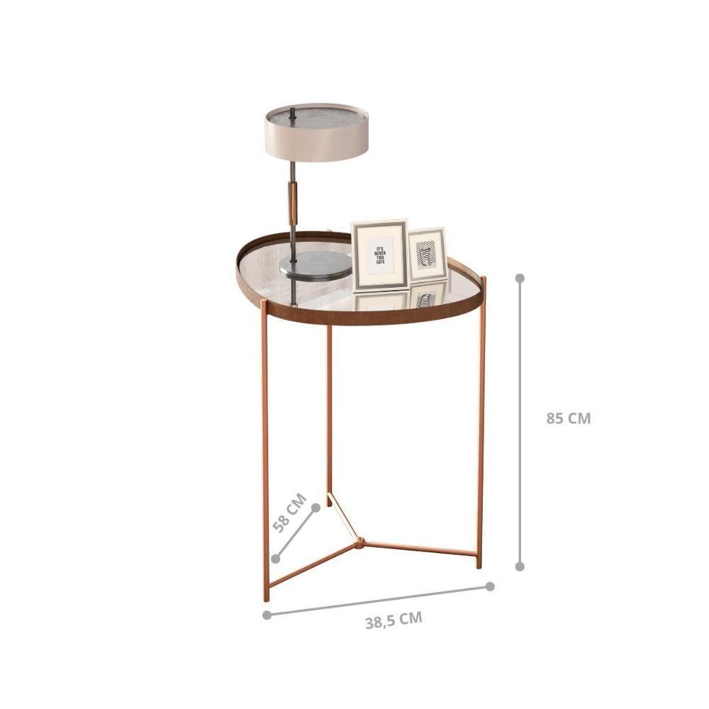 Mesa Lateral Porto Principe Castanho Bronze - 3