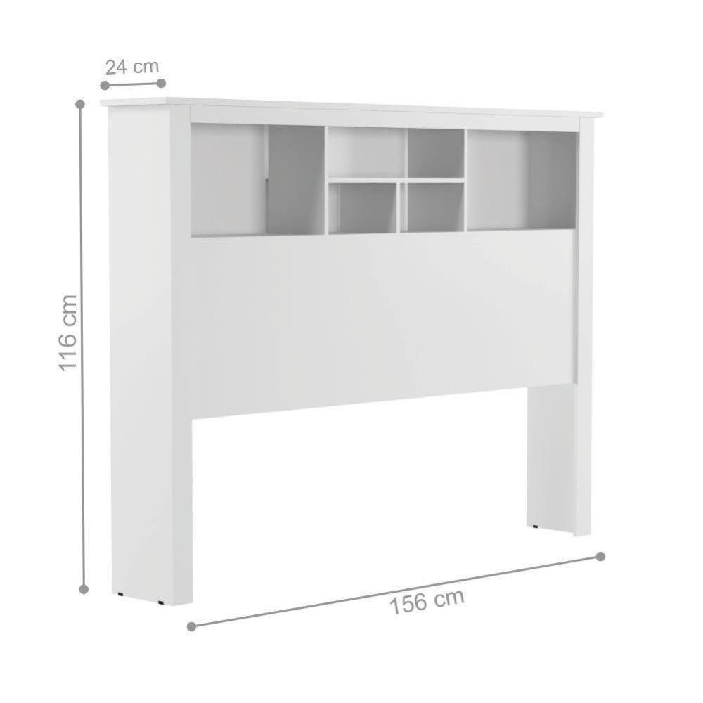 Jogo De Cabeceira Com Mezanino Lateral Cambridge Branco Nature - 5