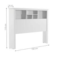 Jogo De Cabeceira Com Mezanino Lateral Cambridge Branco Nature - 5