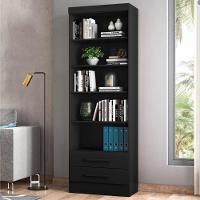 Livreiro Com 4 Prateleiras Lakewood Preto Fosco - 1