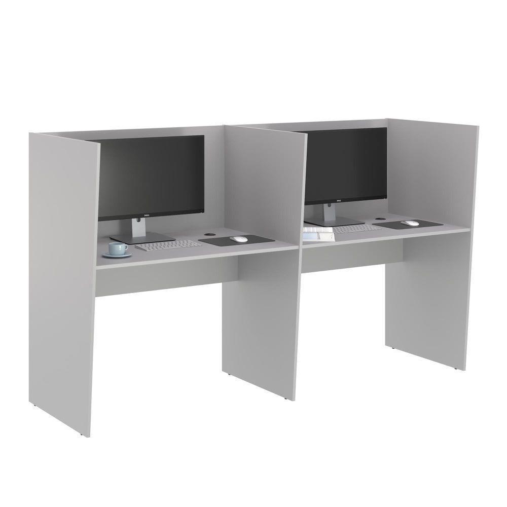 Guiche De Trabalho 2 Lugares Grecia Cinza - 1