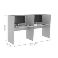 Guiche De Trabalho 2 Lugares Grecia Cinza - 2