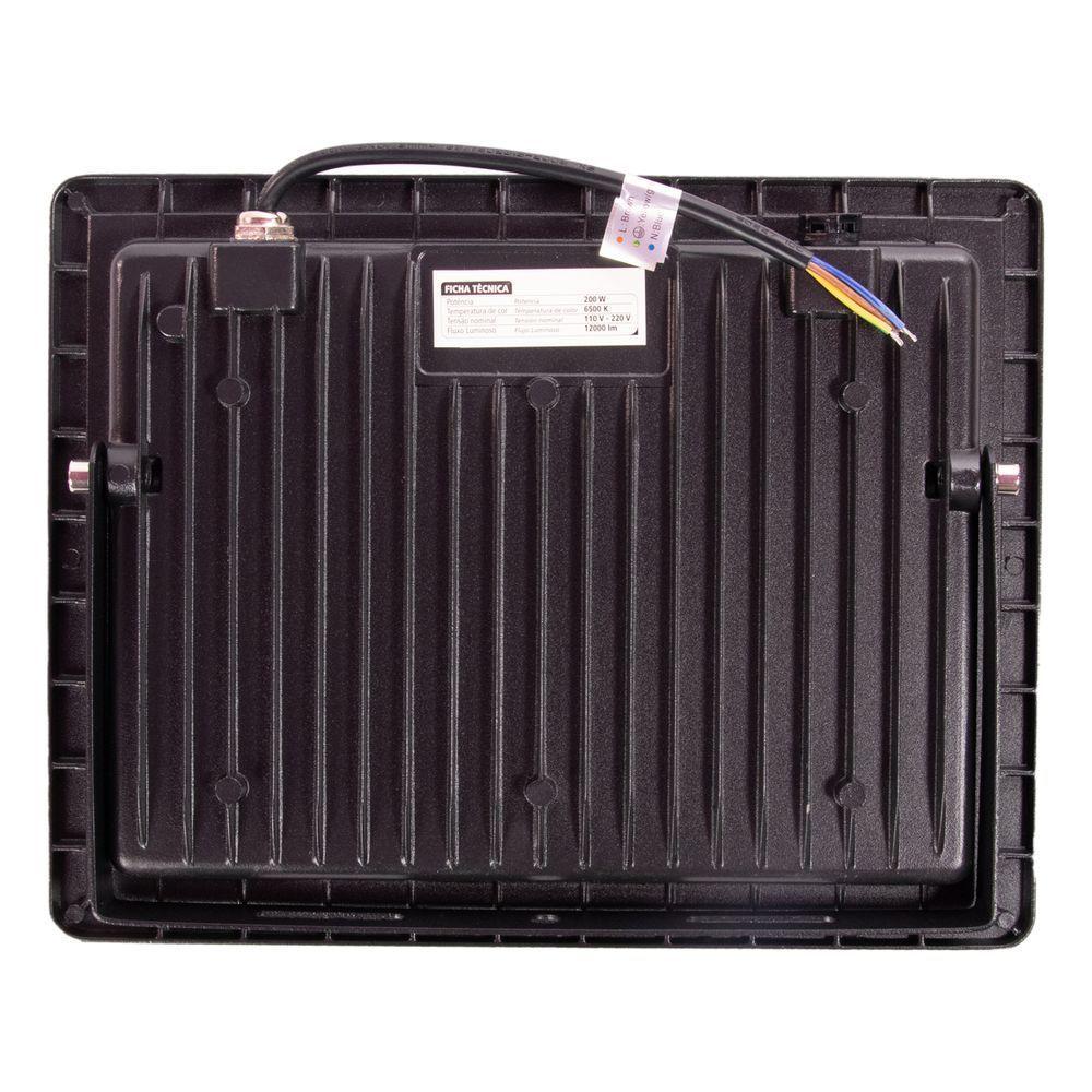 Kit 3 Refletor Led 200w Bivolt Luz Branca Ip65 Foxlux - 3