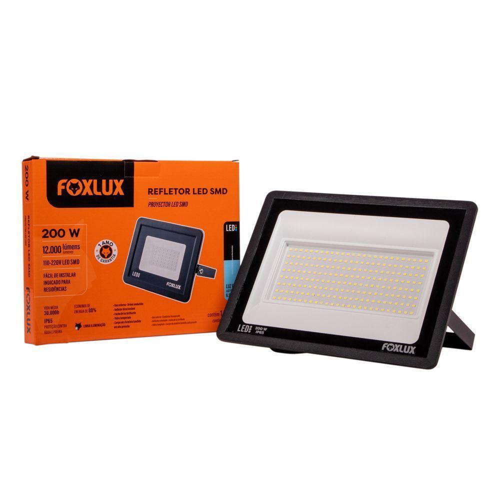 Kit 3 Refletor Led 200w Bivolt Luz Branca Ip65 Foxlux - 5