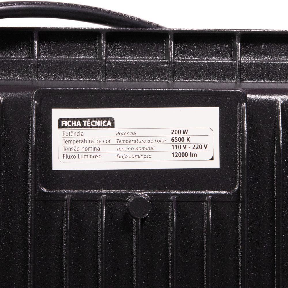 Kit 3 Refletor Led 200w Bivolt Luz Branca Ip65 Foxlux - 9