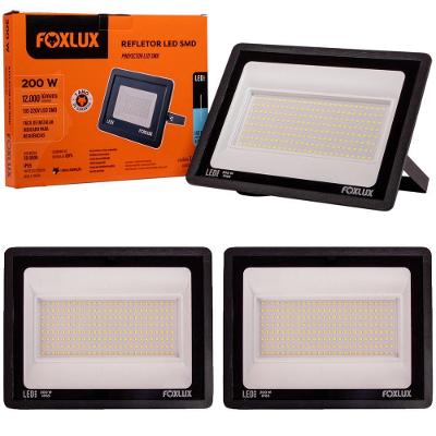 Kit 3 Refletor Led 200w Bivolt Luz Branca Ip65 Foxlux